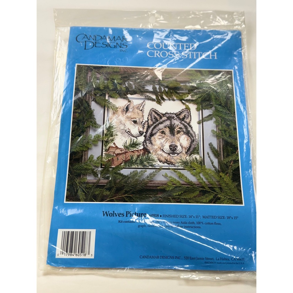 Vintage Candamar Designs Wolves Picture Counted Cross Stitch Kit 60518